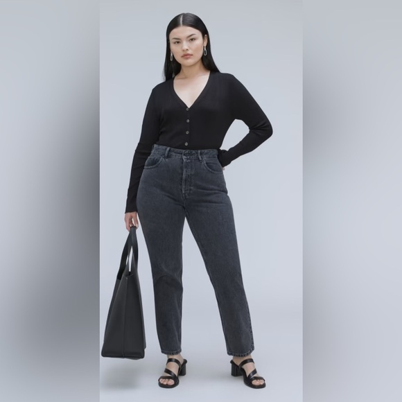 Everlane The 90’s Hourglass Jean Washed Black Size 28 High Waist Runs Sm… - Picture 1 of 9